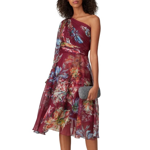 Marchesa Notte Floral Printed Cocktail Dress - Picture 2 of 11